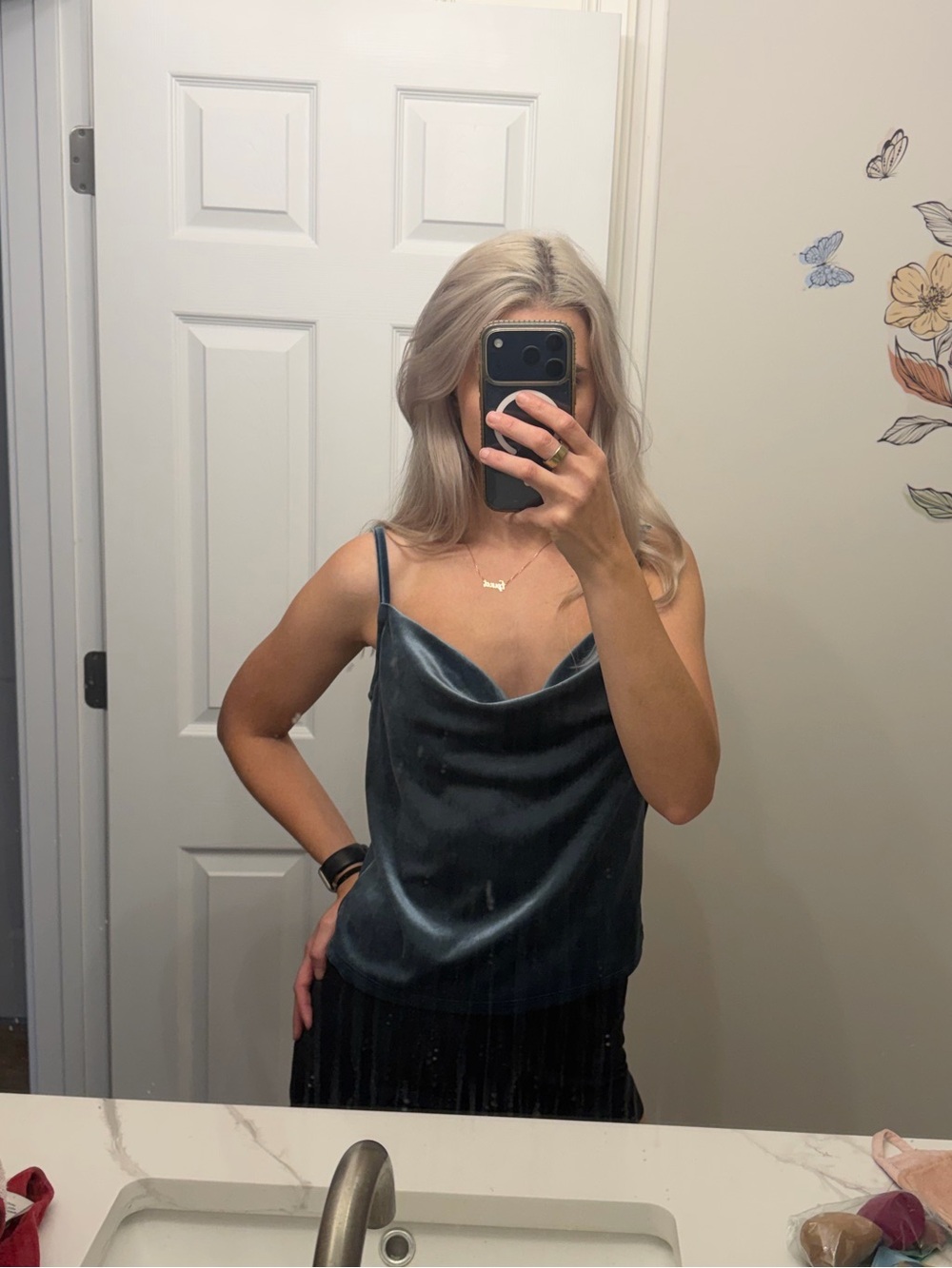 Cowl neck tank top